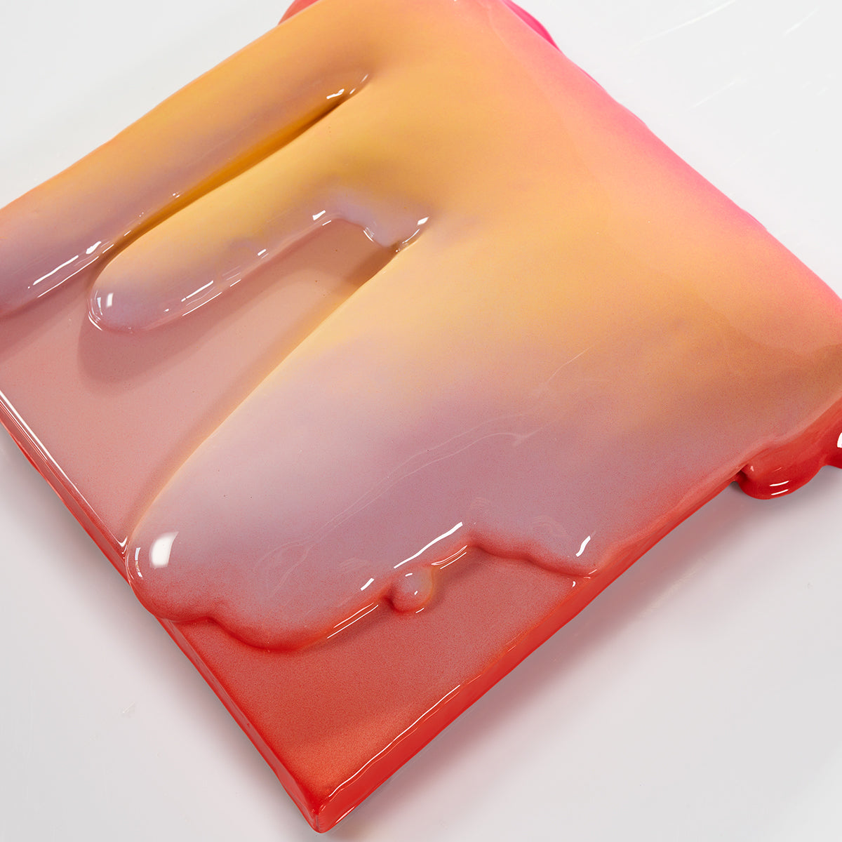 32x32cm | DRIP Serie .A - Pink - Yellow - Orange