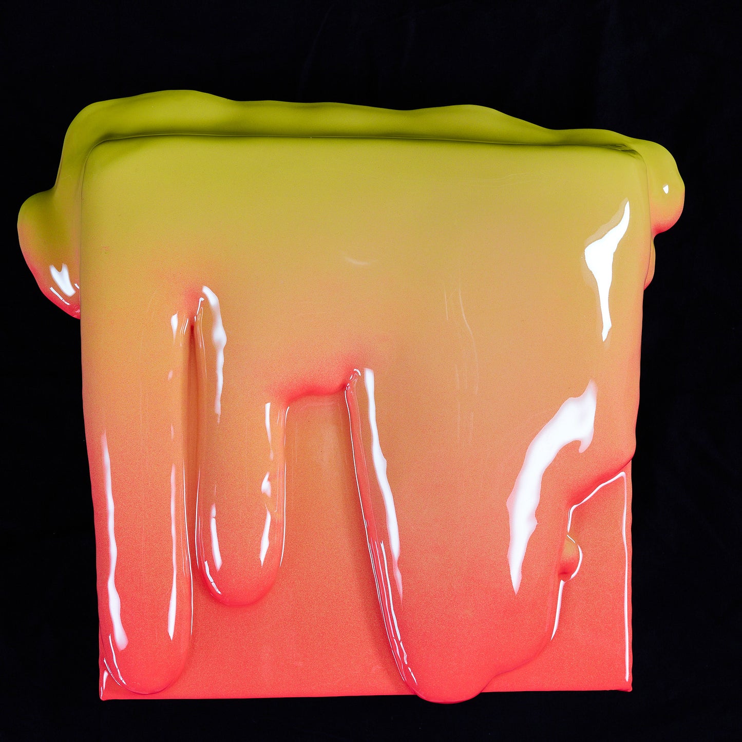 32x32cm | DRIP Serie .A - Fluor orange to yellow