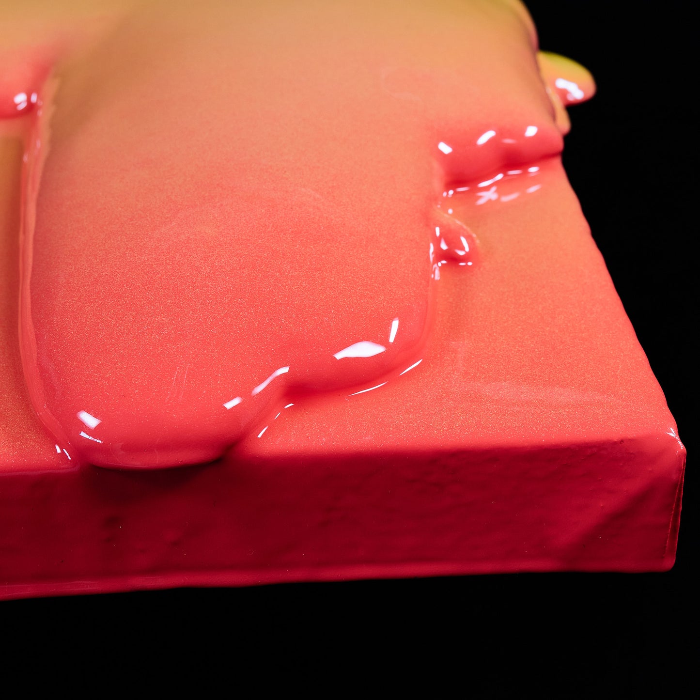 32x32cm | DRIP Serie .A - Fluor orange to yellow