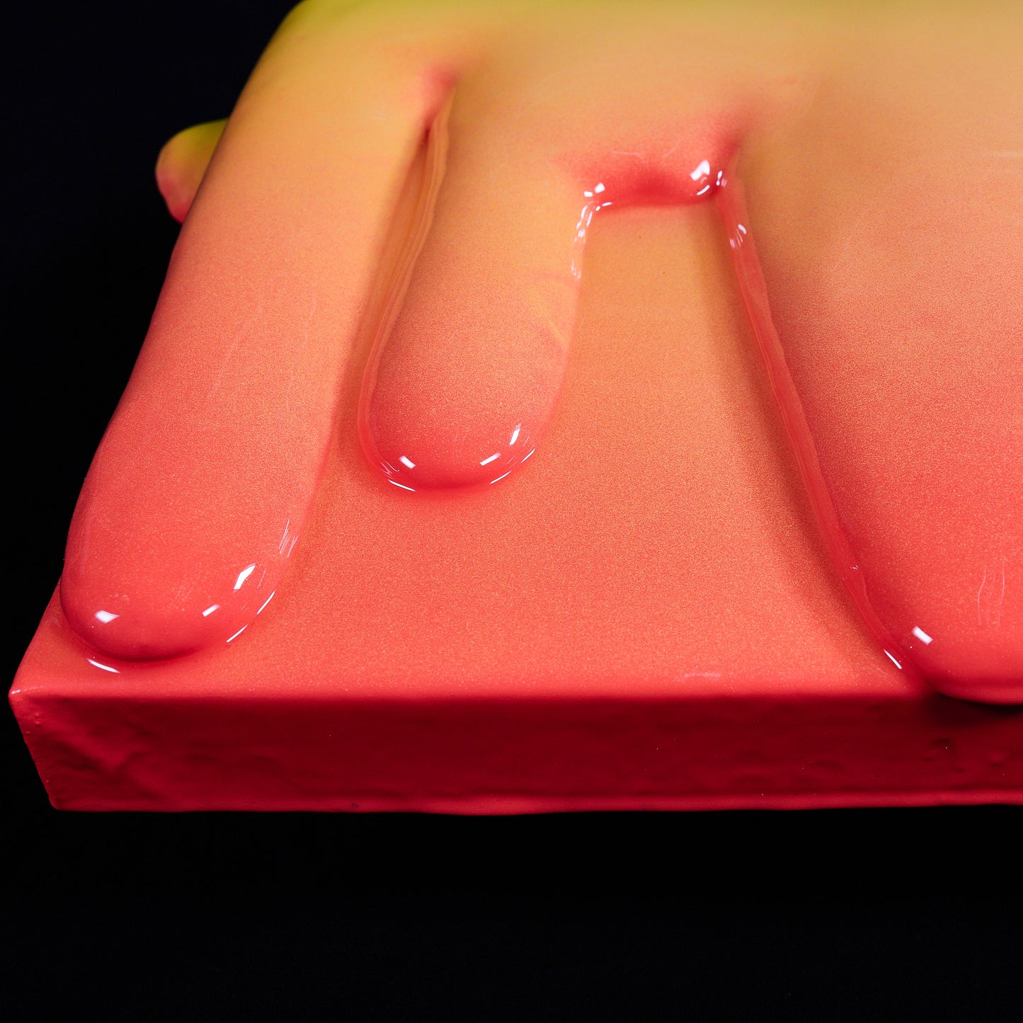 32x32cm | DRIP Serie .A - Fluor orange to yellow