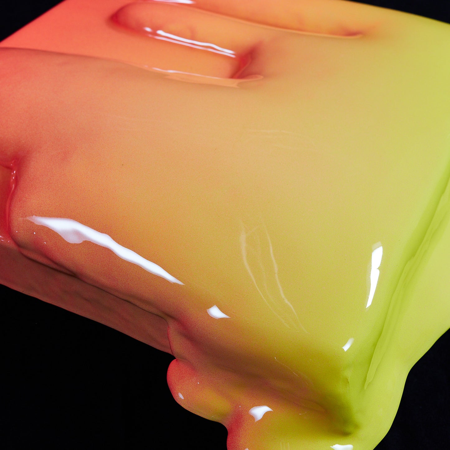 32x32cm | DRIP Serie .A - Fluor orange to yellow