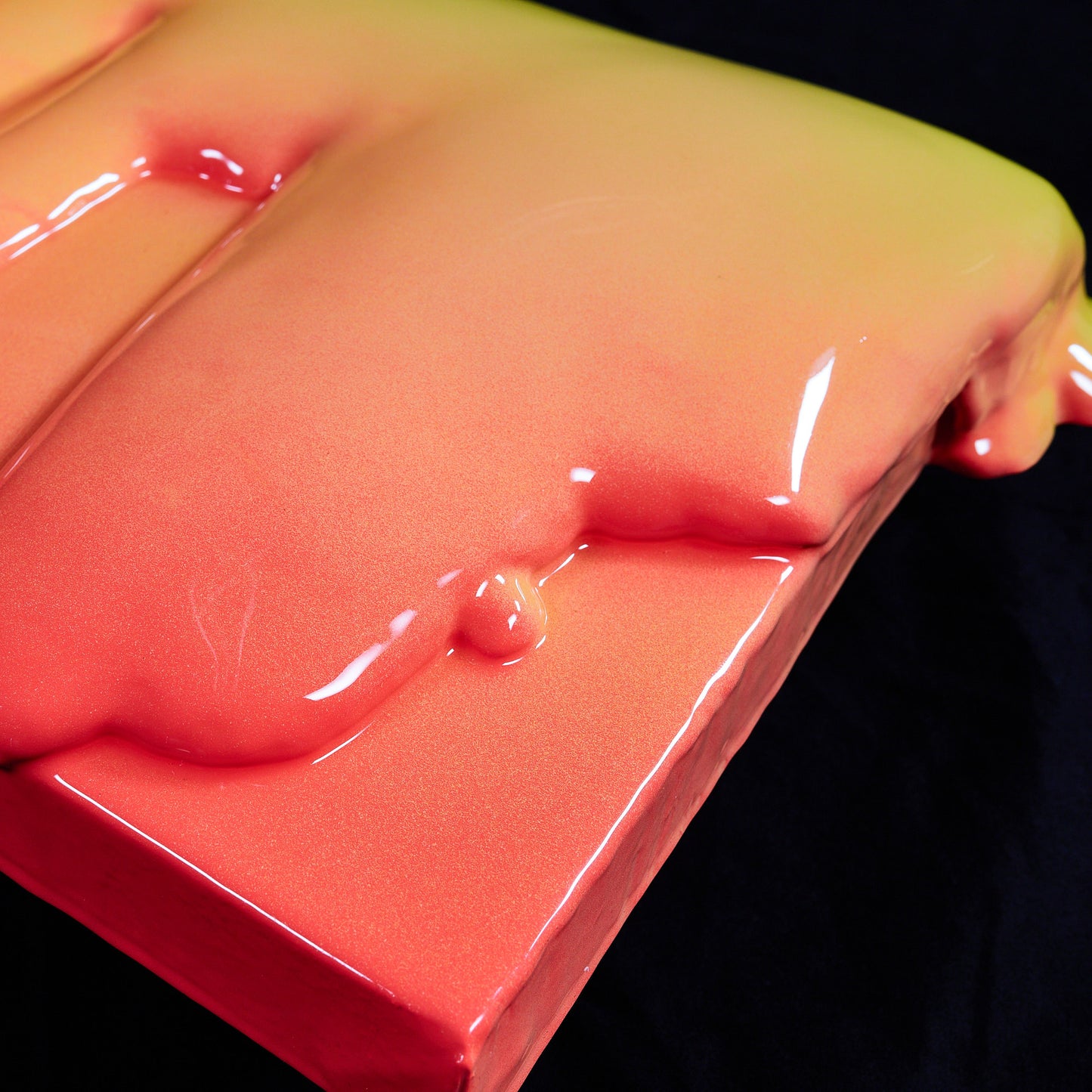 32x32cm | DRIP Serie .A - Fluor orange to yellow