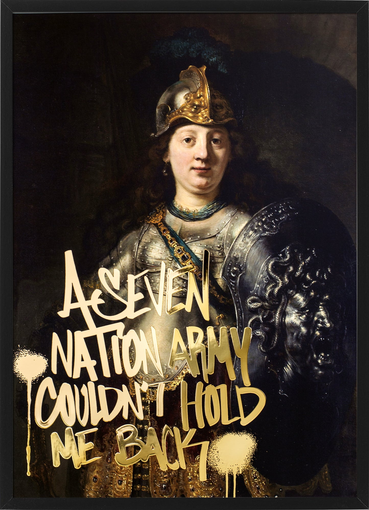 Women soldier V.S. Seven nation army | Gold print