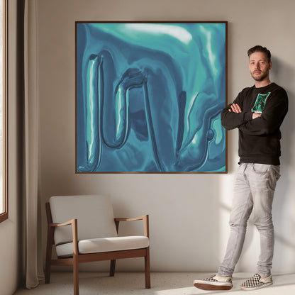 Canvas Print: "Soft blue Drip"