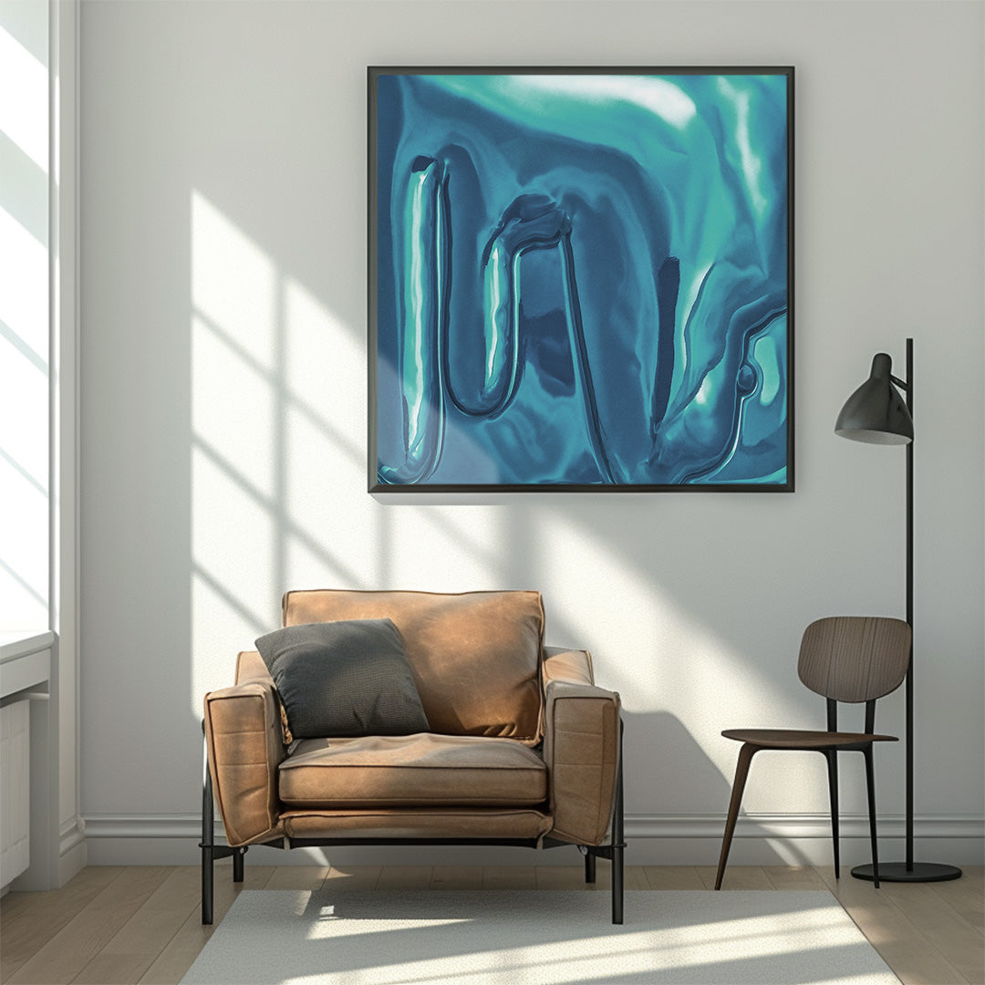 Canvas Print: "Soft blue Drip"