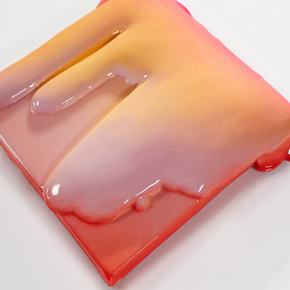 32x32cm | DRIP Serie .A - Pink - Yellow - Orange