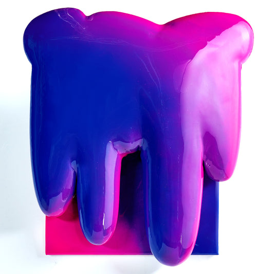 50x50cm | DRIP - Cobalt Blue - Pink