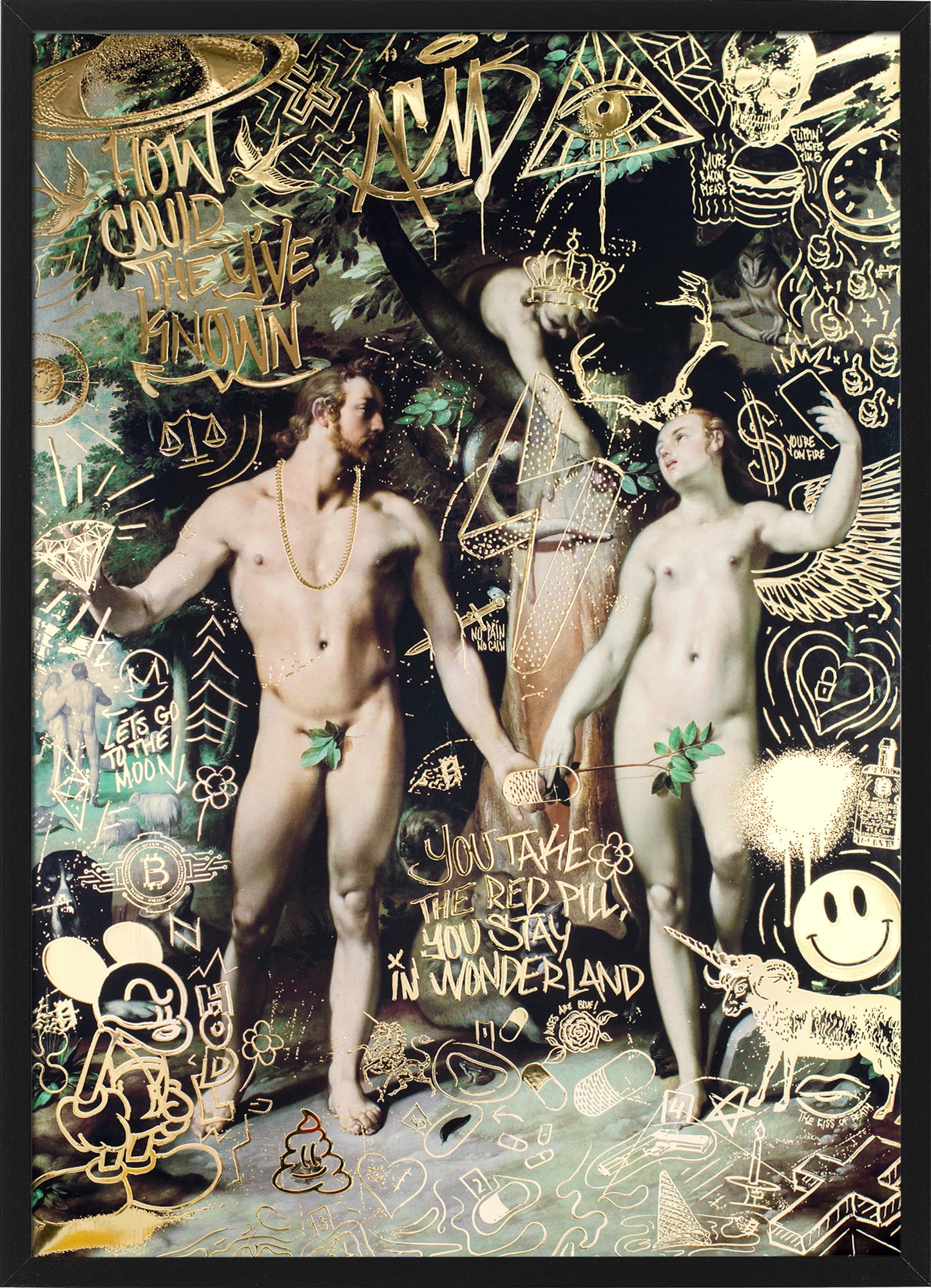 Adam and Eve | Gold print
