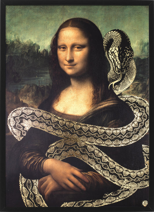 Mona Lisa and the serpent | Gold print